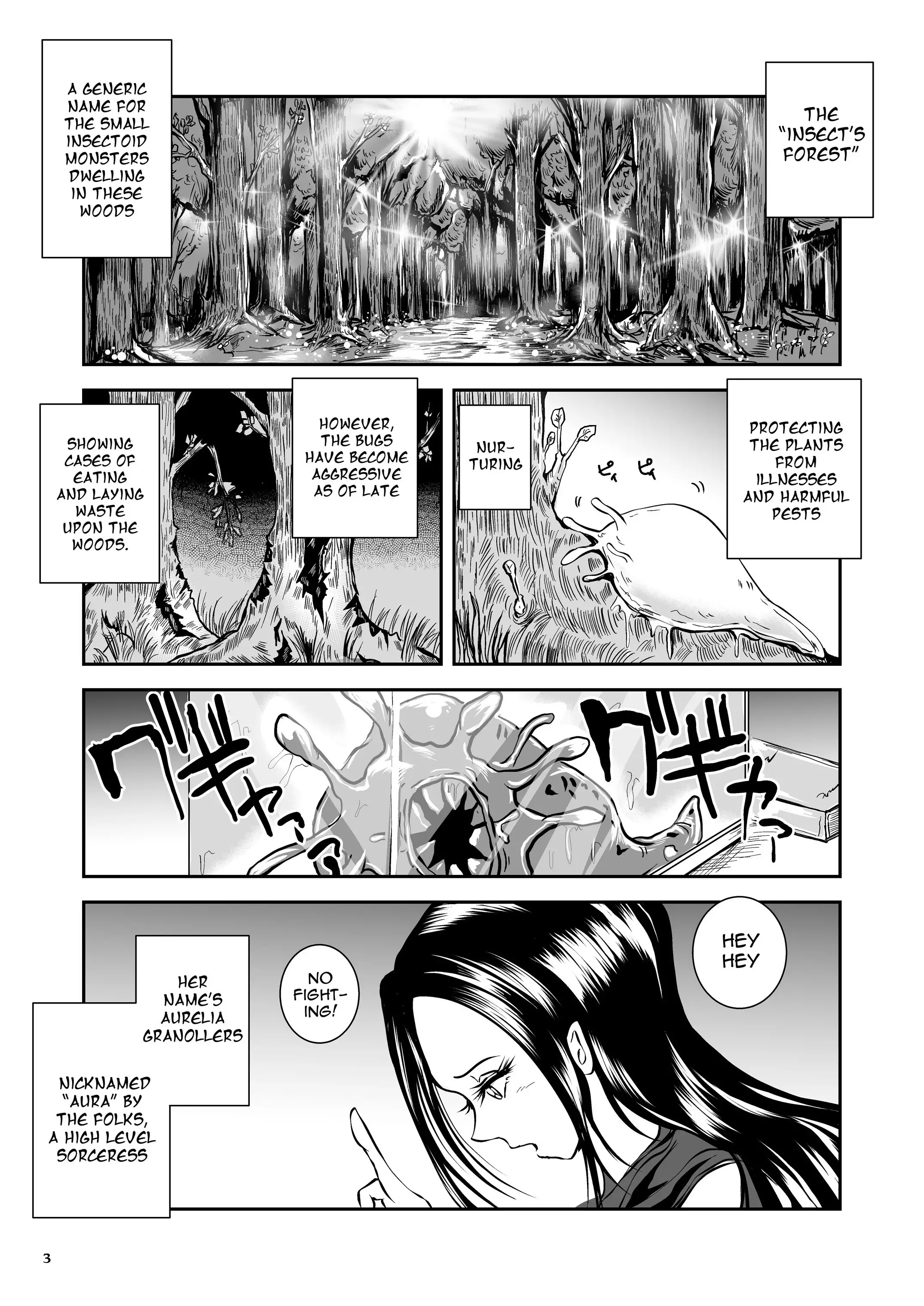 Parasitized Giant Slugs V.S. Sorceress of the Black Hair as Aura