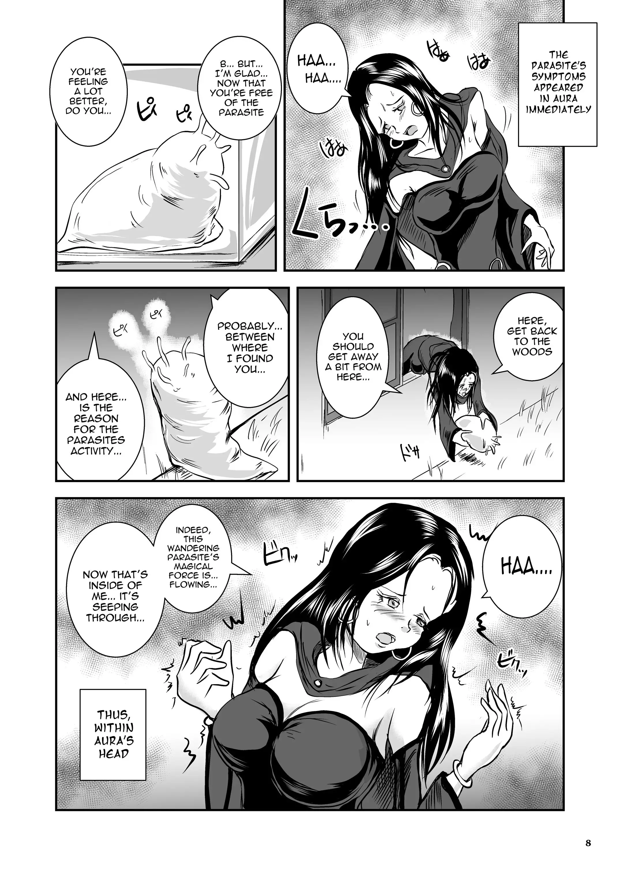 Parasitized Giant Slugs V.S. Sorceress of the Black Hair as Aura