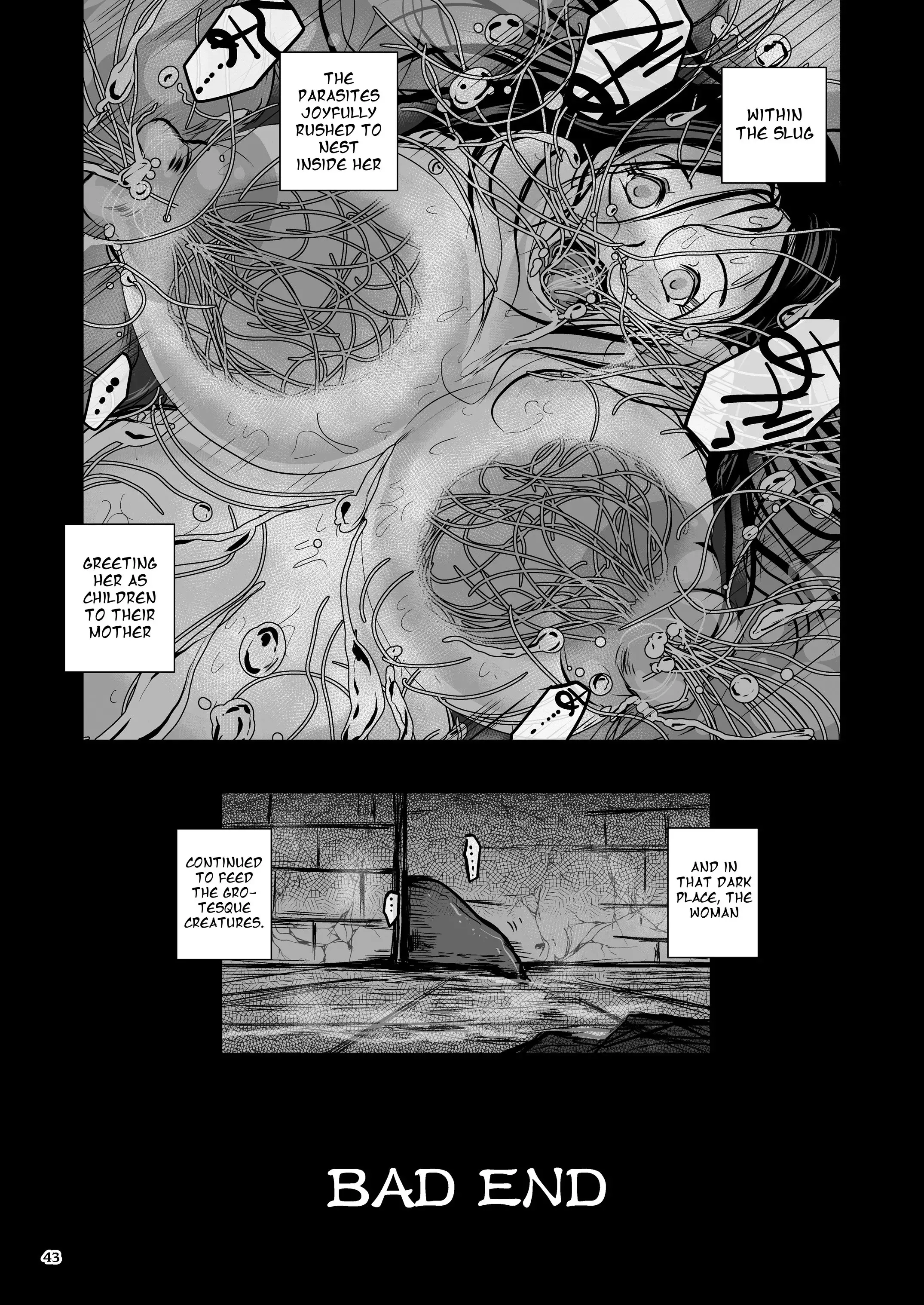 Parasitized Giant Slugs V.S. Sorceress of the Black Hair as Aura