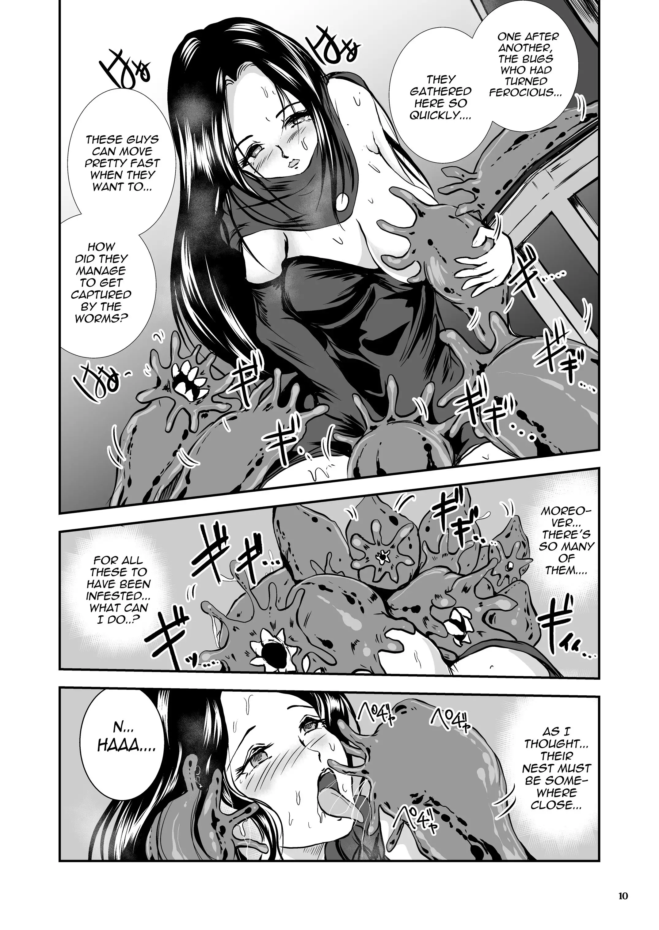 Parasitized Giant Slugs V.S. Sorceress of the Black Hair as Aura