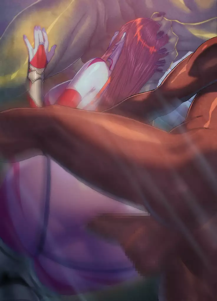 A woman knight falls in female pig