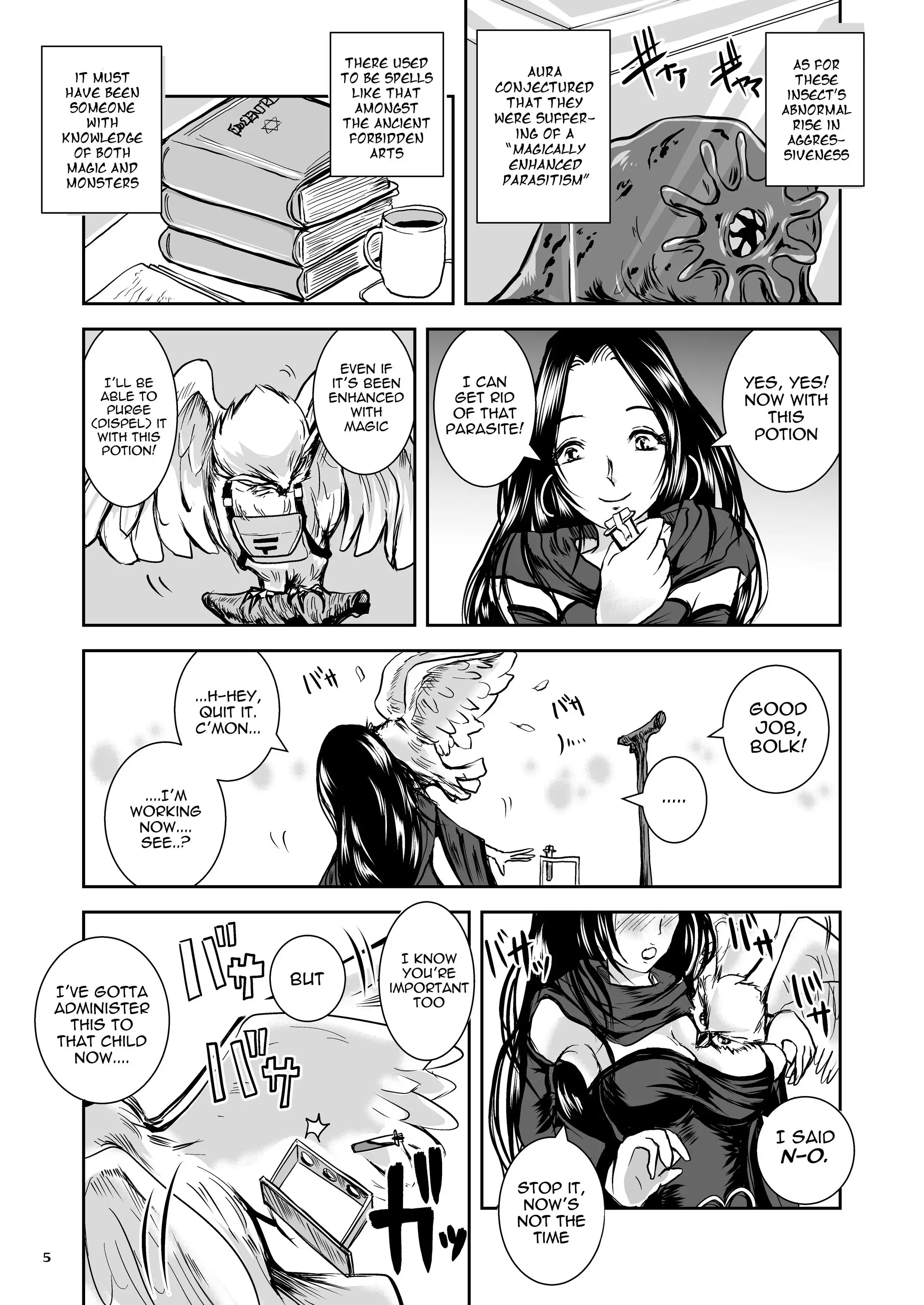 Parasitized Giant Slugs V.S. Sorceress of the Black Hair as Aura