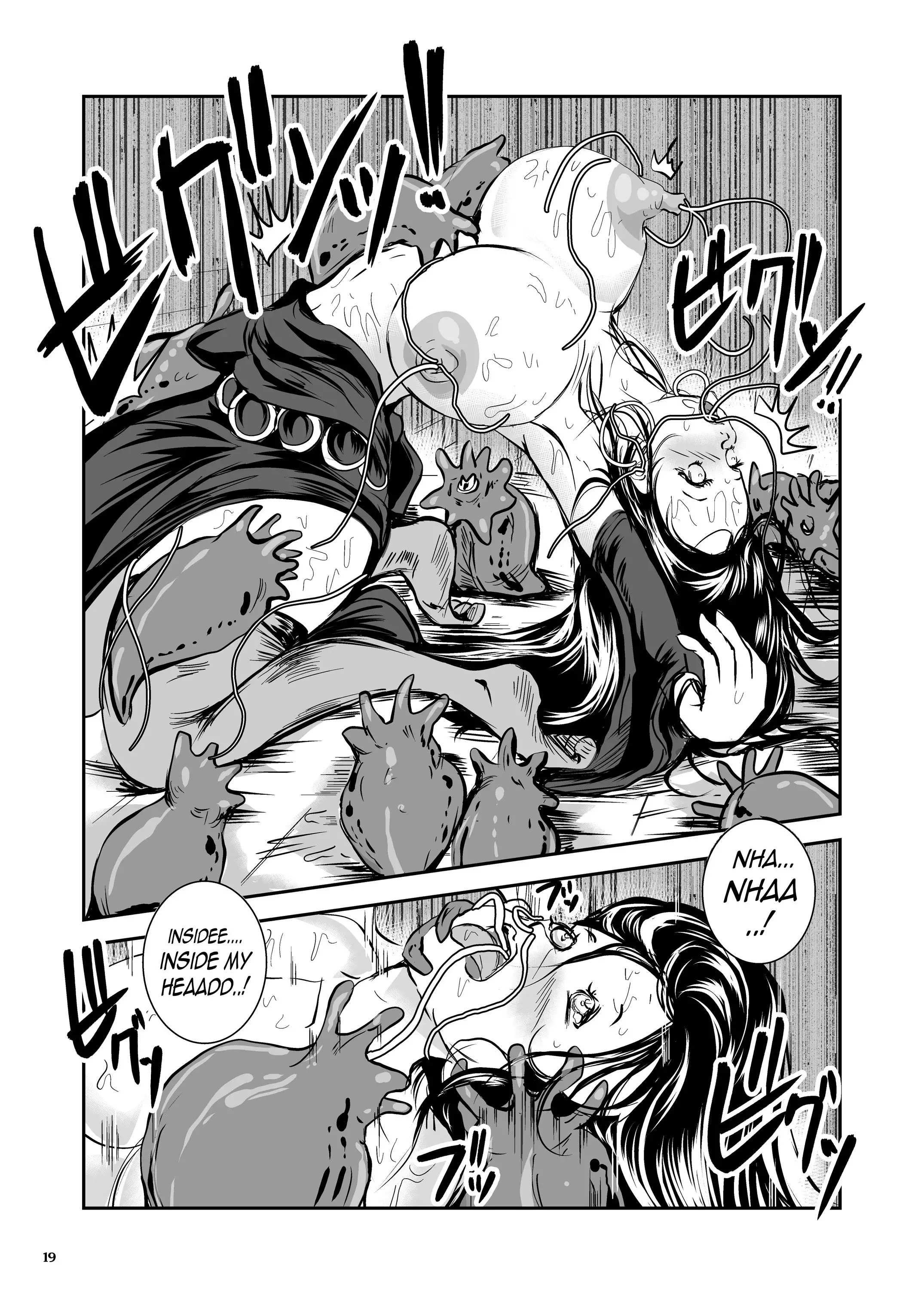 Parasitized Giant Slugs V.S. Sorceress of the Black Hair as Aura